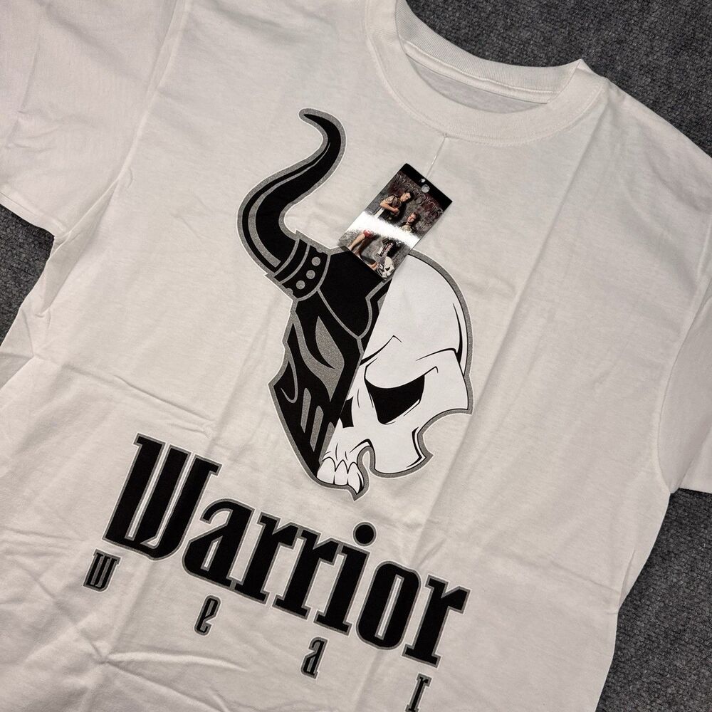 NWT Deadstock Vintage Y2K Warrior Wear Fighting MMA T-shirt Mens Large White
